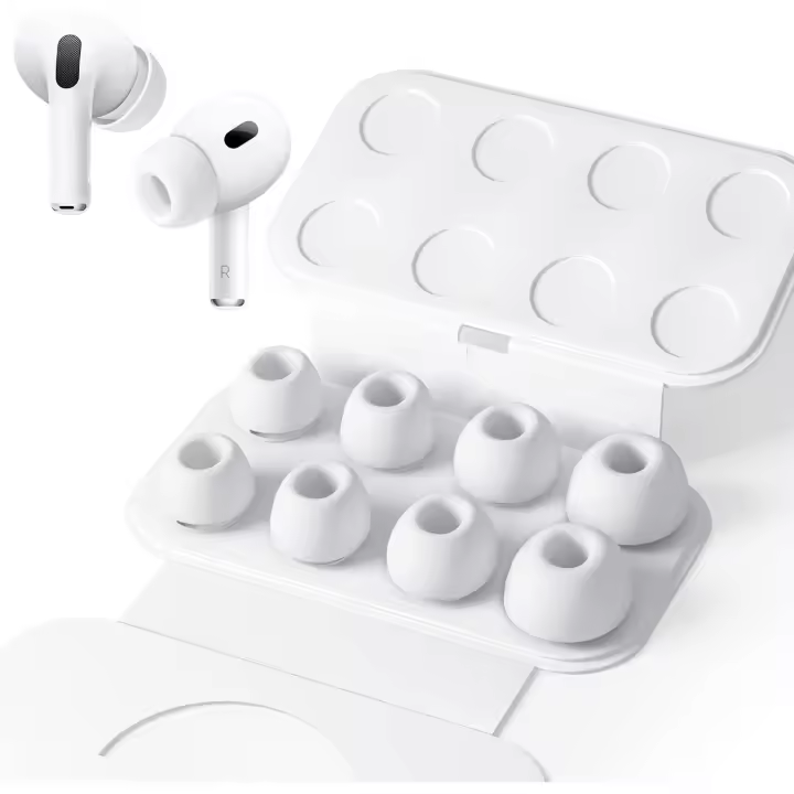 pares de almohadillas de repuesto para Airpods Pro/Airpods Pro 2 con orificio de reducción de ruido, silicona suave antideslizante (XS/S/M/L) - 1