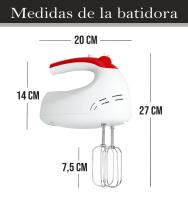 Batidora de Varillas Amasadora 250W 5 Velocidades Accesorios Incluidos 2 Varillas Batidora y Amasadora - details 2