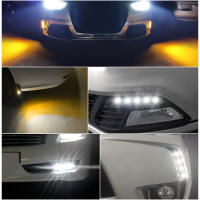 YiRui 2pcs Luz De Matrícula De Coche Durante El Día Con Señales De Cambio De Color Blanco Amarillo 23mm 4014 12SMD Para Automóviles - details 5