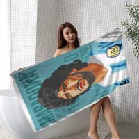 Toalla De Playa Absorbente Y Suave Para Niños Con Estampado De Diego Maradona Art Anime Toalla De Baño Rectangular Para Viajes Camping Gimnasio Tamaño 30x60 Cm - details 8