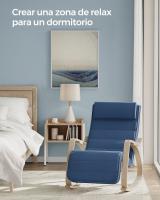Mecedora acolchada ajustable con reposapiés, patas de ángulo 5 grados, carga 150 kg, disponible en amarillo, azul, beige, gris claro, gris oscuro y negro - details 9