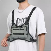 MEJORADA DL-42 Bolso de chaleco táctico de pecho, mochila de arnés ajustable con múltiples bolsillos, cómoda y transpirable, ideal para deportes al aire libre, senderismo, ciclismo, camping y uso diario - details 2