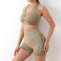 Conjunto De Yoga Para Mujer 2PCS Sin Costuras Top De Manga Larga Y Leggings De Cintura Alta Deporte Fitness Gimnasio Ropa Deportiva Transpirable Y Cómoda - details 10