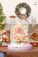 Bloques De Construcción Navideñas Rosa Árbol De Navidad Y Casa De Nieve Para Decoración De Escritorio Juguetes De Artesanía Para Niños Regalos De Fiestas - details 9