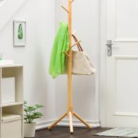 LUTODY - Perchero de pie madera maciza, Forma de árbol, 8 ganchos para colgar prenda ropa chaqueta bolso sombrero, Altura ajustable, Base estable, Estilo nórdico para entrada recibidor dormitorio habitación - details 3