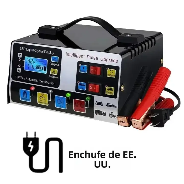 Cargador De Batería Para Coche 12V/24V De Alta Potencia 220W Carga Rápida Automática Con Pantalla LCD Reparación De Pulso Completa Auto-paro - 1