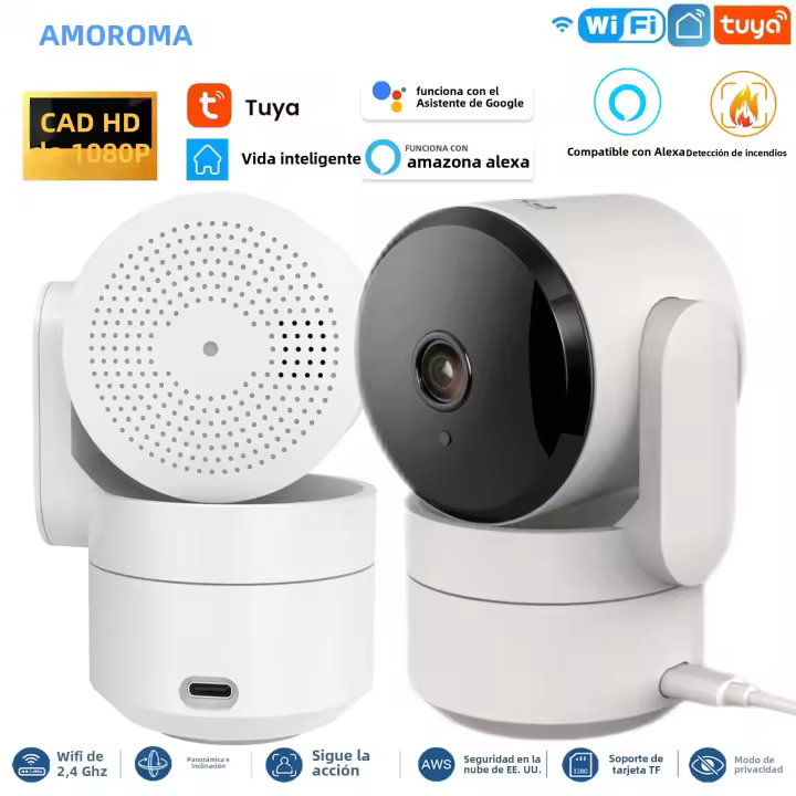 Cámara IP Amorom 2MP Wifi TUYA PTZ Inteligente Con Visión Nocturna Vigilancia Interior Para Jardín Detección AI Monitor De Video P2P - 1