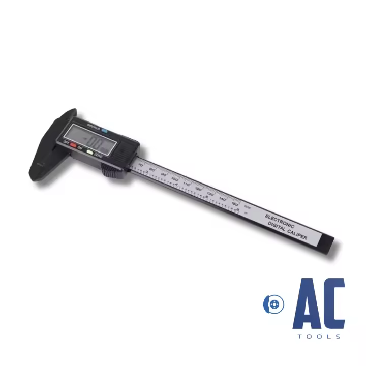 AC Tools Calibre o pie de rey digital 150mm El rango de 0 a 150 mm se visualiza en tramos de 0.1 mm. - 1