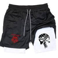 Shorts De Anime Doble Capa Para Hombre Deporte Fitness Estampado Rápido Secado Pantalones De Entrenamiento Multi-Desempeño Running M-3XL - details 7