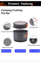 Juego De Cocina Para Camping Widesea 1.3L 2.3L Soplillo De Aluminio Plegable Para Exterior Y Viajes Sin Utensilios De Mesa - details 4