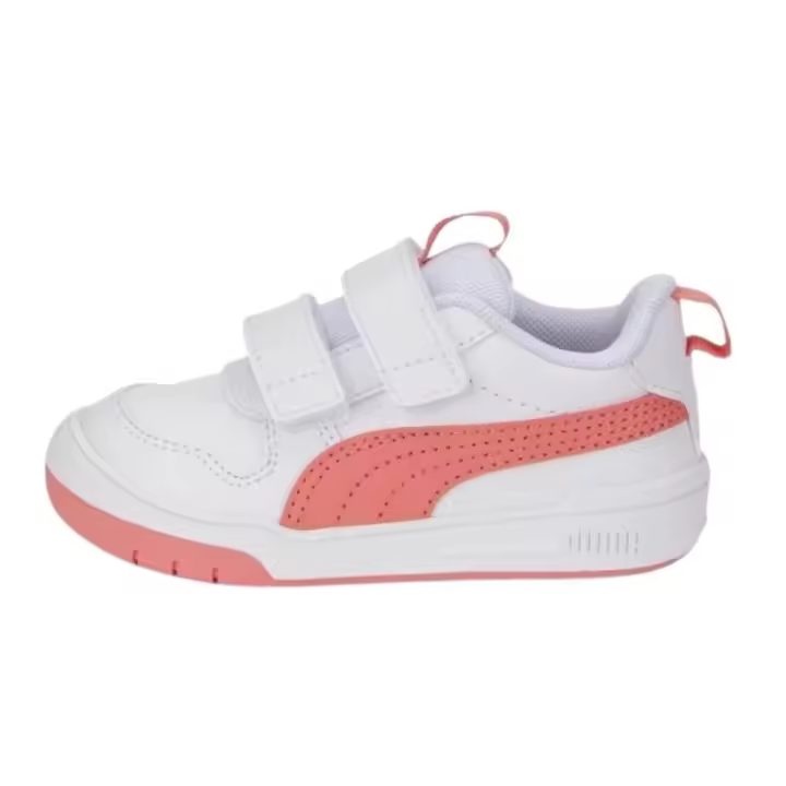 Zapatillas Puma Multiflex Velcro Blanco-Rosa 380741-12 - Calzado deportivo para niñas con cierre de velcro - 1