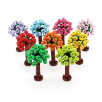 Bloques De Construcción Pequeños MOC Hydrangea Árbol De Flores De Cinco Pétalos Escena De Boda Jardín Ornamento De Planta De Naturaleza Para Adultos - details 0