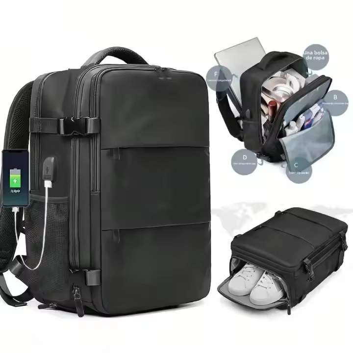 Mochila Multifuncional De Viaje Para Negocios Con Gran Capacidad Adecuada Para Mujeres Hombres Trabajadores Blanqueados Viajes Al Aire Libre Material De Poliéster - 1