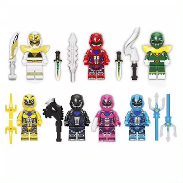 7Pcs Mighty Morphin Power Rangers Building Block Minifiguras Juguetes - 1