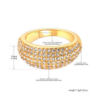 Anillo De Moda Lokaer 316L Acero Inoxidable Pave Cubic Zirconia Para Mujer Platinado Dorado Joyería Para El Dedo Regalo R23102 - details 1