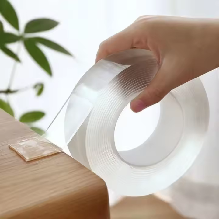 Cintas Adhesivas Doble Cara Transparentes 1/2/3/5M Reutilizables Impermeables Para Baño Y Hogar Nano Papeles De Parede Sin Rastro - 1