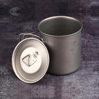 Taza De Titanio 420ml Con Manijas Plegables Para Camping Pesca Senderismo. Vaso Ligero De Agua Para Mochilas - details 9