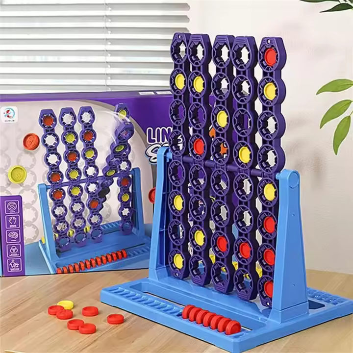 Juego Educativo De Ajedrez Para Niños Tablero De Puzzle Juego De Estrategia Familiar Clásico Azul Vertical Conecta Juguetes Para Educar - 1