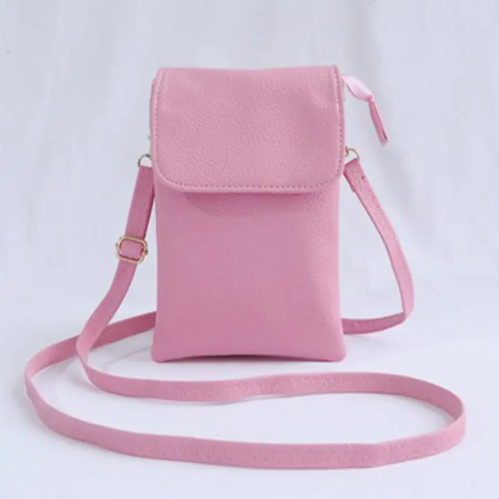 Bolso bandolera de PU para mujer, bolso pequeño con estilo mensajero para teléfono móvil, color sólido y cierre de hebilla - 1