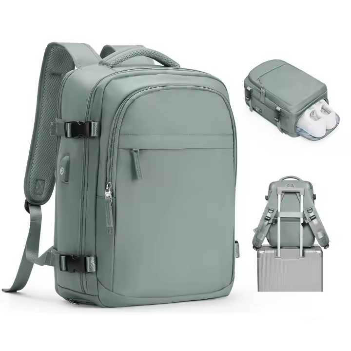 Mochila de viaje para ordenador portátil para mujer, bolsa escolar para estudiantes universitarios, bolsa de equipaje de nailon impermeable, mochila de gran capacidad para hombre - 1