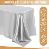 Banco De Boda De Seda Imitación Plata En Color Sólido Teléfono Rectangular Para Banquete Tamaño Del Paquete 1 Pieza - details 3