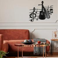Arte De Pared HelloYoung Con Guitarra Y Saxofón Metal Para Cocina Baño Sala De Estar Dormitorio Escultura Colgante De Música - details 4