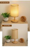 Lámpara De Noche LED Para La Cama Estilo Chino Sencillo Decoración De Mesa Con Enchufe USB Y Sombrilla De Tela Luz De Dormitorio Dimmable - details 8