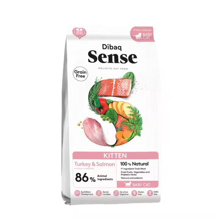 Dibaq Sense Cat, Kitten, comida para gatos, gatito, pienso, sin cereales, 6 Kg - 1