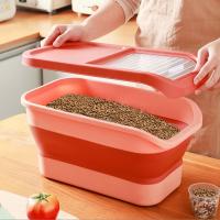 Contenedor De Almacenamiento Para Alimentos Para Perros Y Gatos Colapsable 13/33LB Caja De Alimentos Para Gatos Con Tapa Airtight Para Cocina Granos Y Arroz - details 16