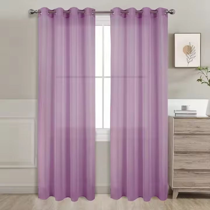 Cortinas Salon Modernes, Cortinas Visillos Liso, Transslúcidas Visillos, Cortinas Poliéster, Cortinas para Sala Cuarto Dormitorio Cocina Salón, 2 Piezas, 140x220cm / 140x260cm, marrón/Azul/Beige/Blanco/Rosa/Gris/Morado/Naranja/Rojo - 1