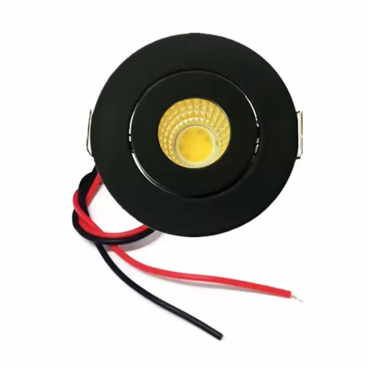 Lámpara De Techo Mini COB LED 12V 3W Ajustable Luz Revestida En Blanco Para Exhibición Armario Iluminación Recargada Sin Conducto - 1