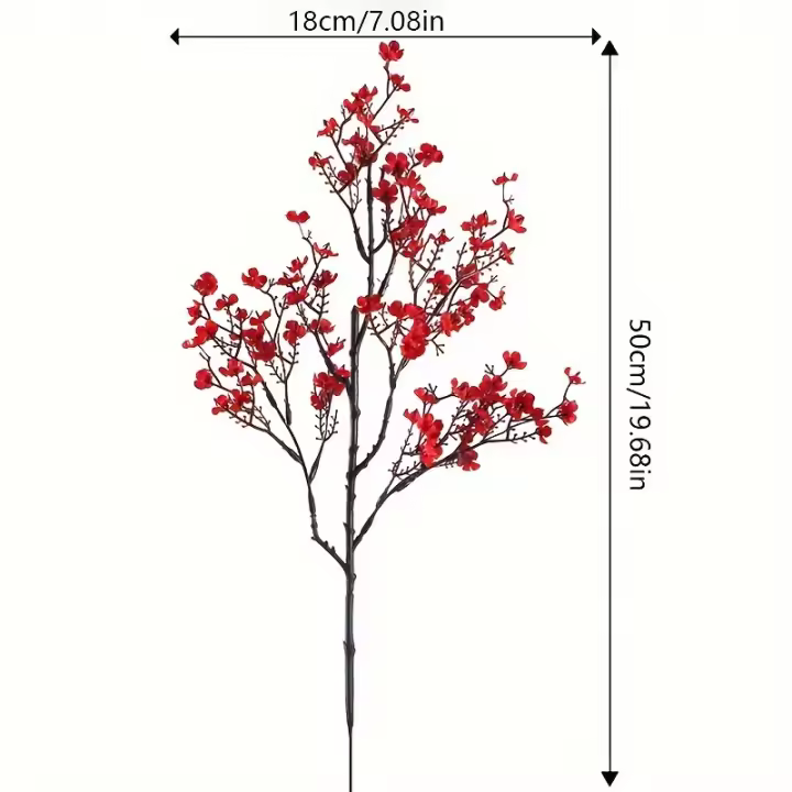 1 Pieza De Flor Artificial Roja Con Toque Realista Bouquet De Gypsum Decoración De Plantas Sintéticas Para El Día De San Valentín - 1