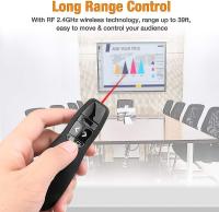 Nueva R400 2,4 GHz presentador USB inalámbrico puntero láser Rojo PPT Remote Control Para PowerPoint presentación - details 1