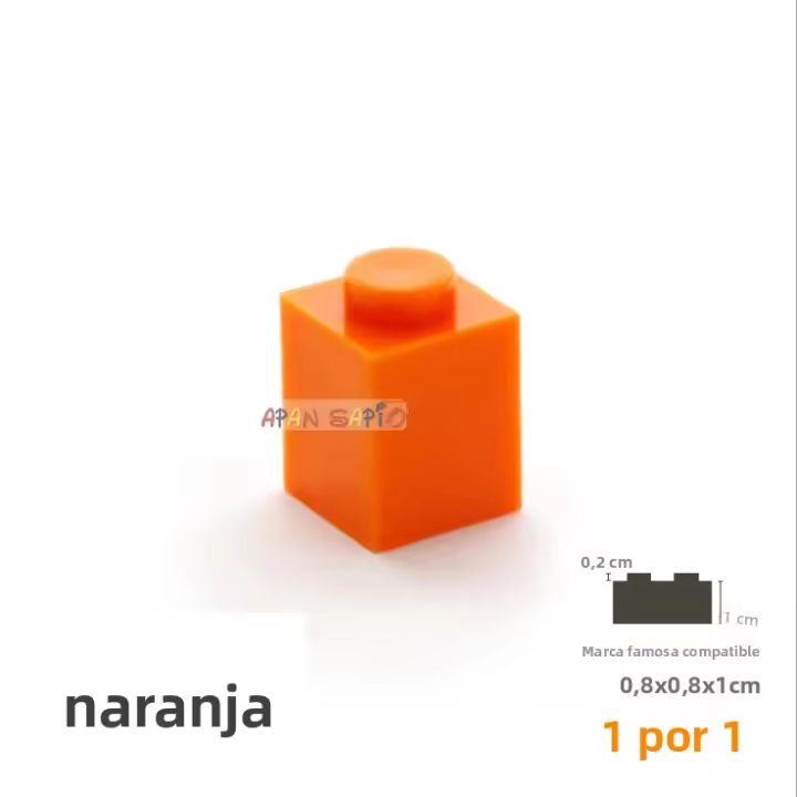 50pcs Bloques De Construcción Educativos DIY Bloques De Cuentas Gruesas 1X1 Juguetes De Artesanía Para Niños Compatible Con Marca Tamaño Pequeño - 1