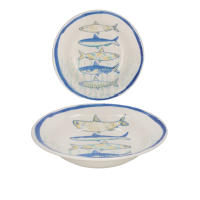 UD - Plato Hondo La Mediterránea diseño Peixe Elite – Set 2/4/6 piezas 21CM–  cerámica con acabado brillante para cocina y comedor - details 2