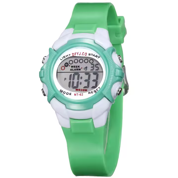 Reloj Digital Para Niños Resistente Al Agua Con Correa De Silicona Deportiva Pantalla LED De 7 Colores Regalo Para Estudiantes Para Niñas Y Niños Entre 3 Y 10 Años - 1