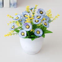 Maceta De Fleurocopia De Crisantemo Decorativa Para Escritorio Planta Falsa Permanente De Plástico Para Balcón O Terraza - details 1