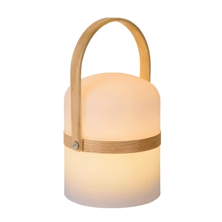 Lucide JOE - Lámpara de mesa Recargable Dentro/Fuera - Batería/acumulador - Ø 14,5 cm - LED Dim to warm - 1x3W 2800K/3200K - IP44 - Blanco - 1