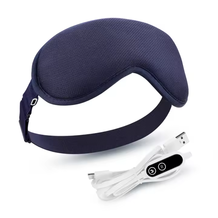 Mascarilla eléctrica para ojos con calefacción por USB, compresa caliente, antifatiga ocular, mascarilla de vapor para ojos secos, ajuste de temperatura de 3 velocidades, masajeador ocular con vibración de 6 velocidades - 1