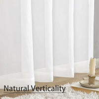 2PCS Cortinas Blancas Transparentes 2 Panel Set Con Bolso De Tubería Ventanas Modernas Para Sala De Estar/ Habitación - details 4