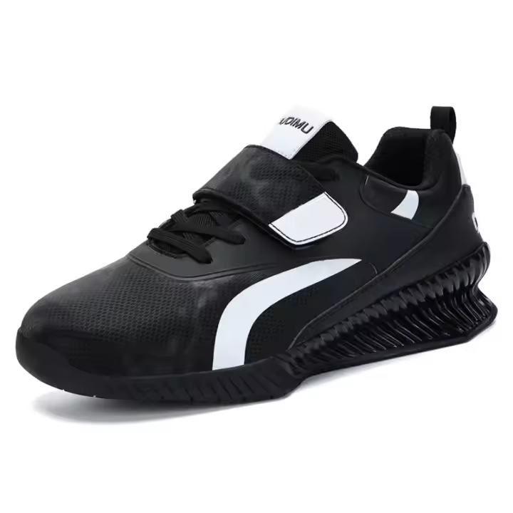 Zapatos De Gimnasio Para Hombres Y Mujeres Antideslizantes Y Balanceados Para Levantamiento De Pesas Y Entrenamiento De Fitness Microfibra Y PU Suela De Goma Negro Y Blanco - 1