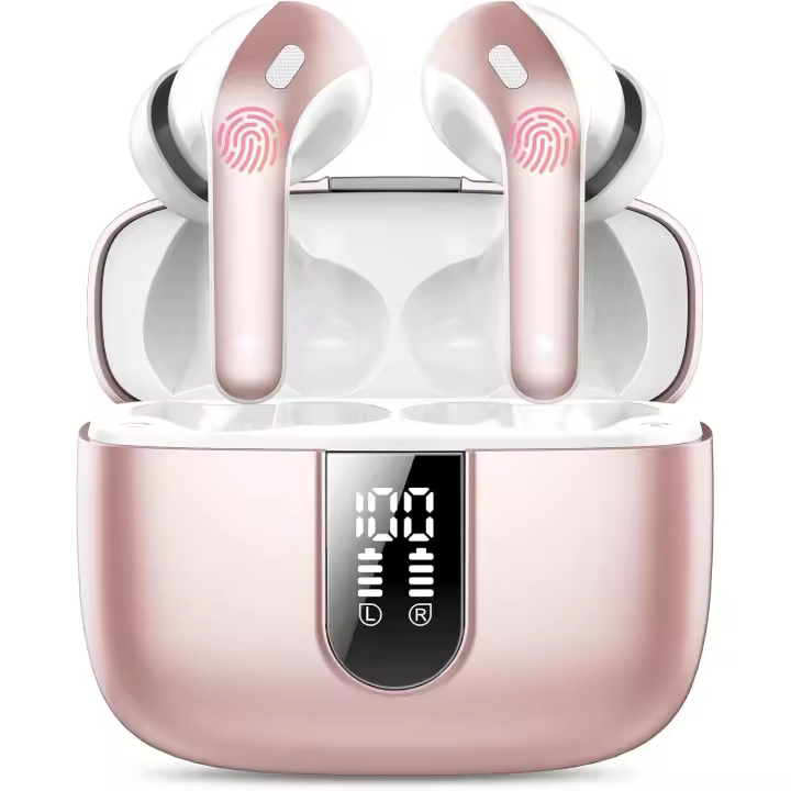 Auriculares Bluetooth, Auriculares Bluetooth 5,3, 4 Mic con Reducción de Ruido ENC, 50H con Graves, Cascos Inalambricos Bluetooth IP7 Impermeable, Carga rápida USB-C, Ajuste Cómodo - 1
