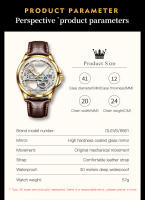 Reloj De Pulsera Automático Para Hombre OLEVS Lujo Diseño De Esqueleto Resistente Al Agua Con Correa De Cuero Adecuado Para Negocios - details 10