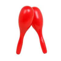 Paquete De 1 Pares De Martillos De Arena Redondos Para Niños Instrumentos De Percusión Educativos De Plástico Rojo Para Regalos De Cumpleaños O Orff - details 1