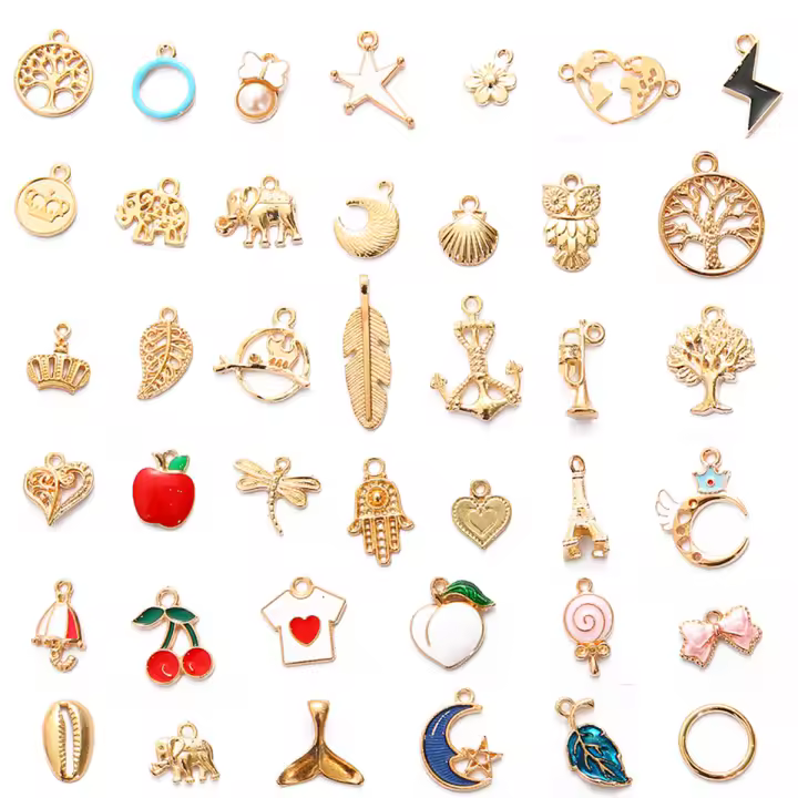 Alrededor De 10 Piezas De Llaveros De Aleación Pequeñas Mezcladas Para DIY Pulseras Collares Y Pendentivos De Ropa Joyería Irregular Fashion - 1