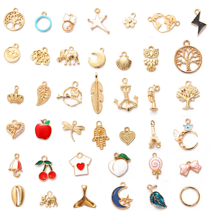 Alrededor De 10 Piezas De Llaveros De Aleación Pequeñas Mezcladas Para DIY Pulseras Collares Y Pendentivos De Ropa Joyería Irregular Fashion - 1