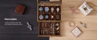 SONGMICS Caja de Relojes con 8 Ranuras, Estuche de Relojes de Madera de 2 Niveles con Tapa de Cristal, Almohadillas, Forro de Terciopelo, Regalo de Seres Queridos, Negro Ébano/Nogal Rústico - details 4