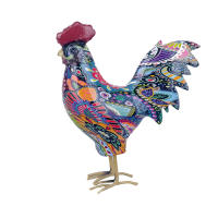 CAPRILO REGALOS & DECORACIÓN Figura Decorativa Multicolor de Resina "Gallo Cachimir" Adornos y Esculturas. Animales. Regalos Originales. Decoración Hogar. 14 x 5,50 x 17 cm - details 1