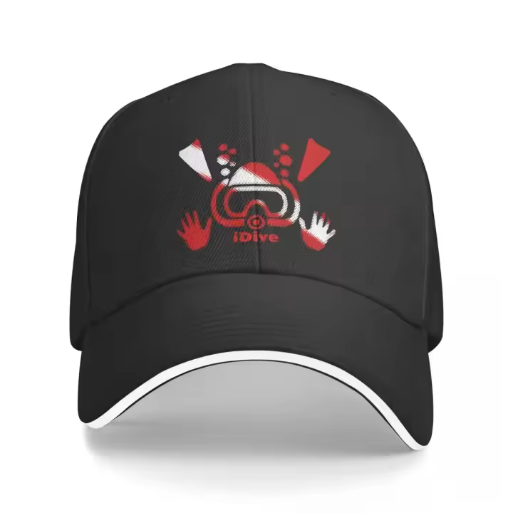 Gorro De Béisbol Para Diversión Y Trabajo Protección Solar Ajustable Para Hombres Y Mujeres Estilo Hip Hop Con Bandera De Escuba Diving - 1