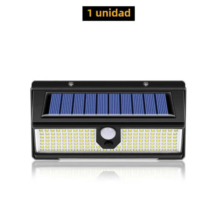 Lámpara de pared solar led para jardín con 172 luces 3 modos de trabajo IP65 impermeable sensor de movimiento decoración exterior - 1